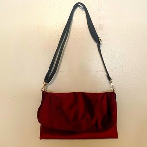 Anthropologie gently used like new crossbody clutch velvet bag